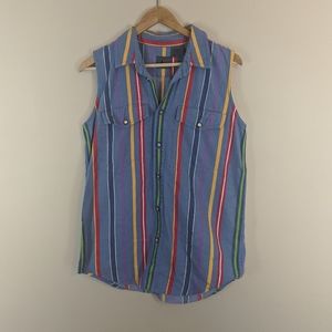 Liz Wear Vintage 90s Denim Sleeveless Button Down